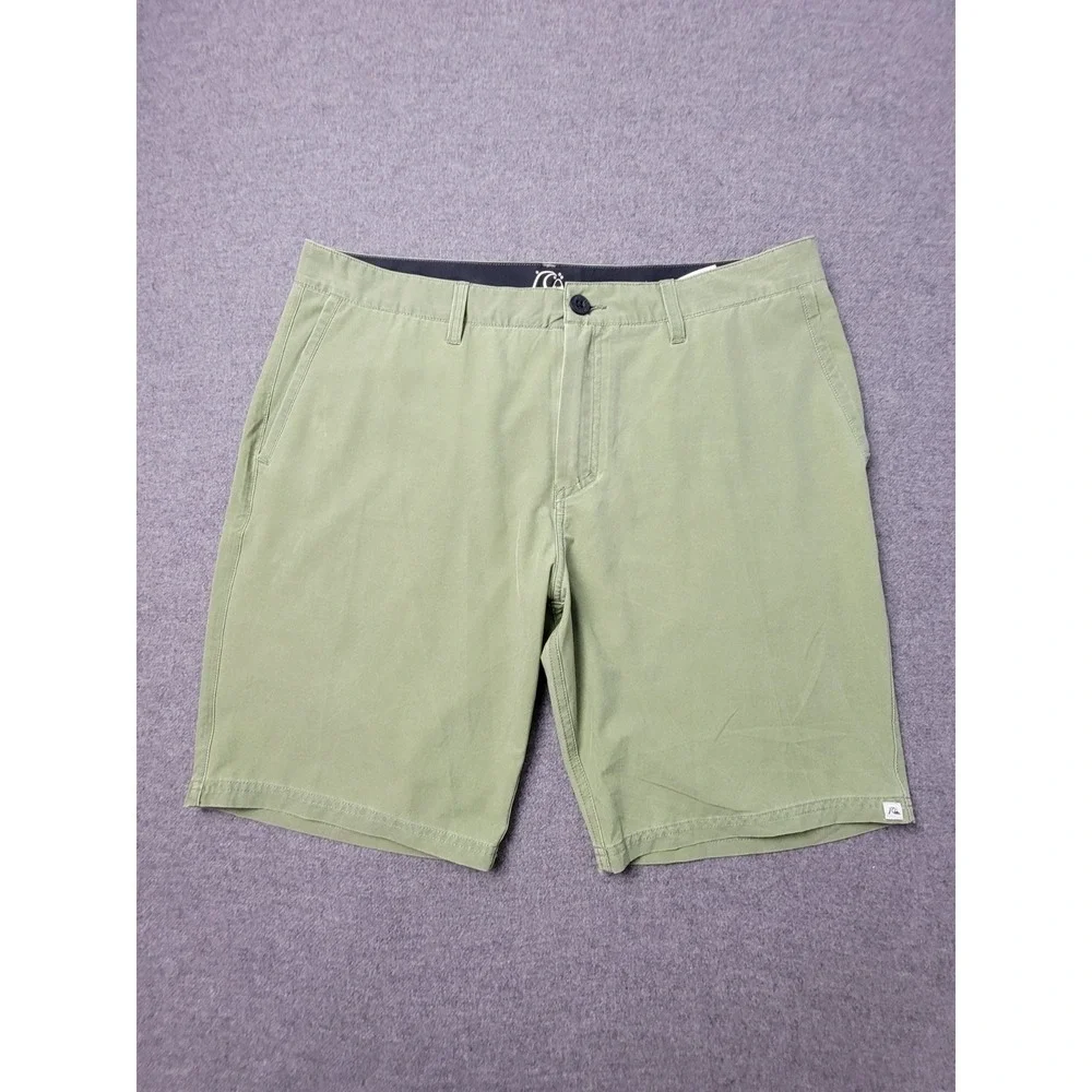 Quiksilver AG47 DryFlight Hybrid Shorts Mens 36 Green Mesh Lined Surf Surfing